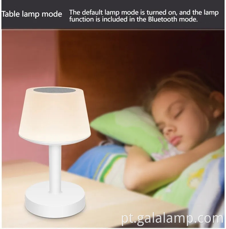 Alto -falante Bluetooth colorido com controle de toque e lâmpada